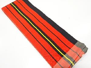 本場筑前博多　縞模様織り出し単衣半幅帯